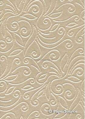 Embossed Stitched Champagne Pearlescent A4 handmade recycled paper | PaperSource