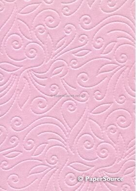 Embossed Stitched Pastel Pink Pearlescent A4 handmade recycled paper | PaperSource