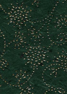 Precious Metals | Garland Forest Green with Gold Raised Pattern on Handmade, Recycled Silk A4 paper | PaperSource