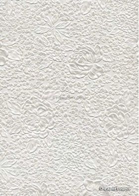 Embossed Bouquet Quartz Pearlescent A4 2-sided handmade, recycled paper | PaperSource