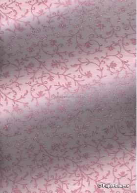 Chiffon Vine | Pink Chiffon with Silver Glitter Print - curled | PaperSource