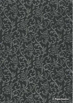 Flat Foil Espalier Black Cotton with Gold foiled design, handmade recycled paper | PaperSource