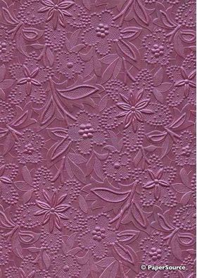 Embossed Bloom Rose Pink No.110 Pearlescent A4 handmade paper