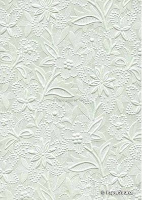 Embossed Bloom Ice Green No.119 Pearlescent A4 handmade paper