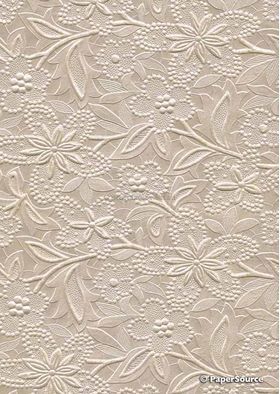 Embossed Bloom Champagne Pearlescent A4 handmade paper