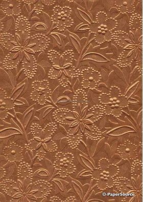 Embossed Bloom Copper Pearlescent A4 handmade paper