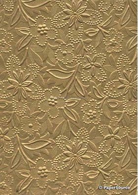 Embossed Bloom Gold Pearlescent A4 handmade paper