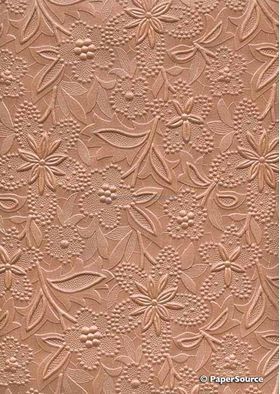 Embossed Bloom Latte No.118 Pearlescent A4 handmade recycled paper | PaperSource