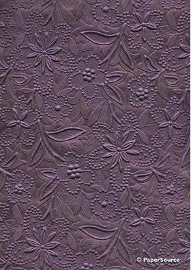 Embossed Bloom Violet No.2 Pearlescent A4 handmade paper