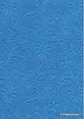 Embossed Aqua Blue Matte Cotton A4 handmade recycled paper