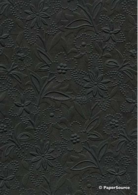 Embossed Black Matte Cotton A4 handmade recycled paper