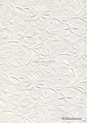 Embossed Bright White Matte Cotton A4 handmade recycled paper