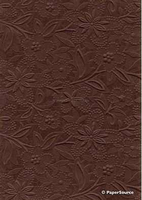 Embossed Chocolate Brown Matte Cotton A4 handmade recycled paper