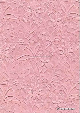 Embossed Dusty Pink Matte Cotton A4 handmade recycled paper