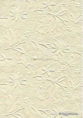 Embossed Ivory Matte Cotton A4 handmade recycled paper