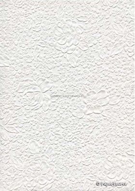 Embossed Bouquet Bright White Matte A4 handmade, recycled paper | PaperSource