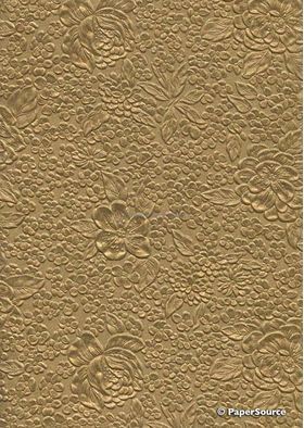 Embossed Bouquet Gold Pearlescent A4 handmade, recycled paper | PaperSource