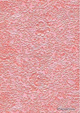 Embossed Bouquet Tangello Pearlescent A4 handmade, recycled paper | PaperSource Embossed Bouquet Tangello Pearlescent A4 handmade, recycled paper | PaperSource