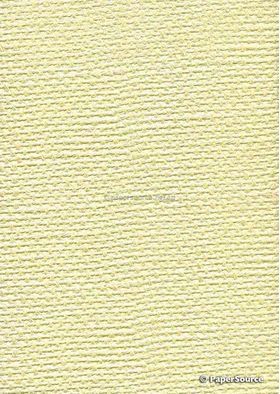 Embossed Burlap Lemon Yellow Pearlescent A4 handmade, recycled paper