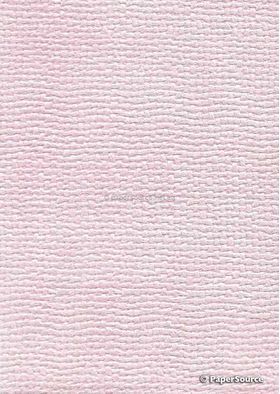 Embossed Burlap Baby Pink Pearlescent A4 handmade, recycled paper