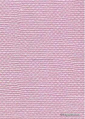 Embossed Burlap Pastel Pink Pearlescent A4 handmade, recycled paper