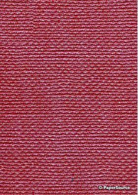 Embossed Burlap Red Pearlescent A4 handmade, recycled paper