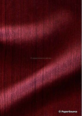 Patterned | Combed Claret with Combed Linear design silk-screened on handmade, recycled A4 smooth cotton paper | PaperSource