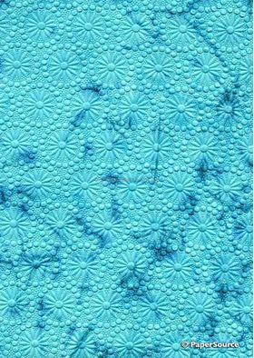 Embossed Batik Aqua Matte Daisy Circles