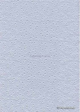 CLEARANCE - Embossed Daisy | Baby Blue Matte handmade recycled paper | PaperSource