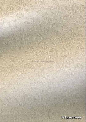 Embossed Small Crest Champagne Pearlescent Handmade Recycled paper | PaperSource