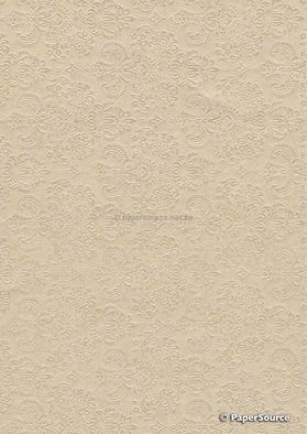 Embossed Small Crest Champagne Pearlescent Handmade Recycled paper | PaperSource