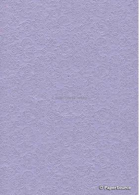 Embossed Small Crest Pastel Lilac Pearlescent A4 handmade recycled paper | PaperSource