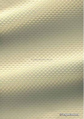 Embossed Diamond Quilt Gold Pearl Pearlescent A4 paper | PaperSource