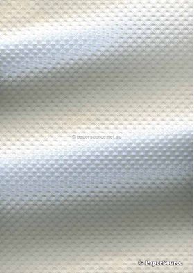 Embossed Diamond Quilt Ivory Pearl Pearlescent A4 paper | PaperSource