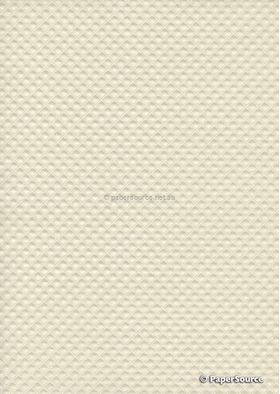 Embossed Diamond Quilt Ivory Pearl Pearlescent A4 paper | PaperSource