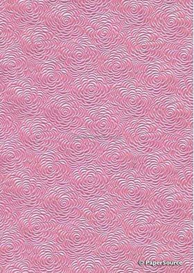 Embossed Floret Pastel Pink Pearlescent A4 handmade recycled paper