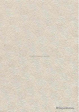 Embossed Floret Ivory Pearlescent A4 handmade recycled paper
