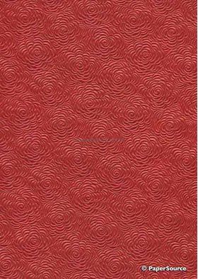 Embossed | Floret Red Matte A4 handmade recycled paper | PaperSource