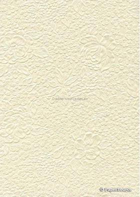 Embossed Bouquet Ivory Matte A4 handmade, recycled paper | PaperSource