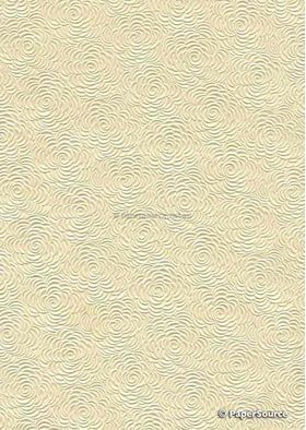 Embossed | Floret Ivory Cream Matte Cotton, handmade recycled A4 paper | PaperSource