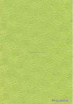 Embossed | Floret Lime Green Matte A4 handmade recycled paper | PaperSource