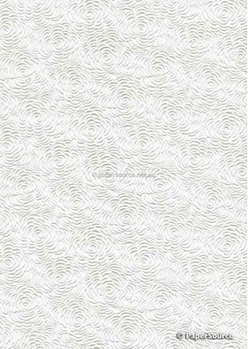 CLEARANCE Embossed Floret Off White Matte A4 handmade recycled paper