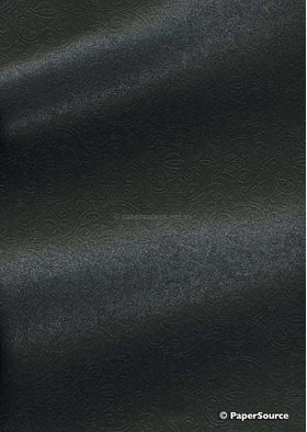 Embossed Eternity Onyx Black Pearlescent A4 2-sided handmade, recycled paper | PaperSource