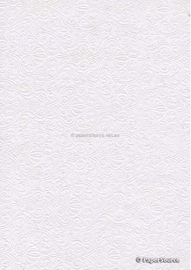 Embossed Eternity White Matte A4 handmade recycled paper | PaperSource