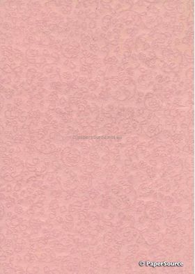 Suede Floral | Dusty Pink Flocking on Dusty Pink Cotton, A4 handmade, recycled paper | PaperSource