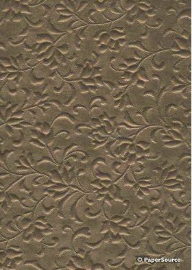 Embossed Gardenia Antique Gold Pearlescent A4 handmade paper | PaperSource