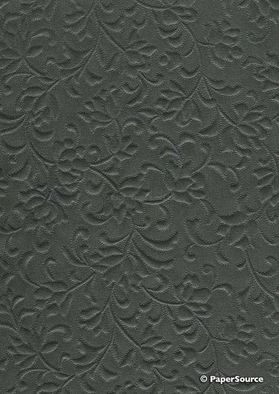 Embossed Gardenia Charcoal Pearlescent A4 handmade paper | PaperSource