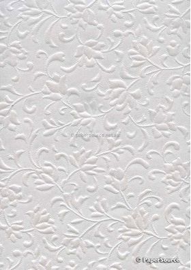Embossed Gardenia Crystal Pearlescent A4 handmade paper | PaperSource