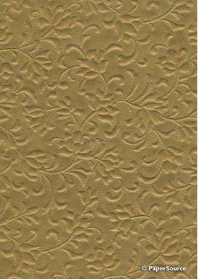 Embossed Gardenia Gold Pearlescent A4 handmade paper | PaperSource
