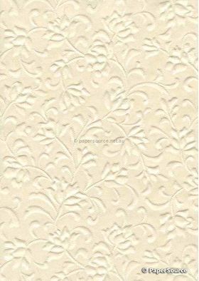 Embossed Gardenia Ivory Matte A4 handmade recycled paper | PaperSource